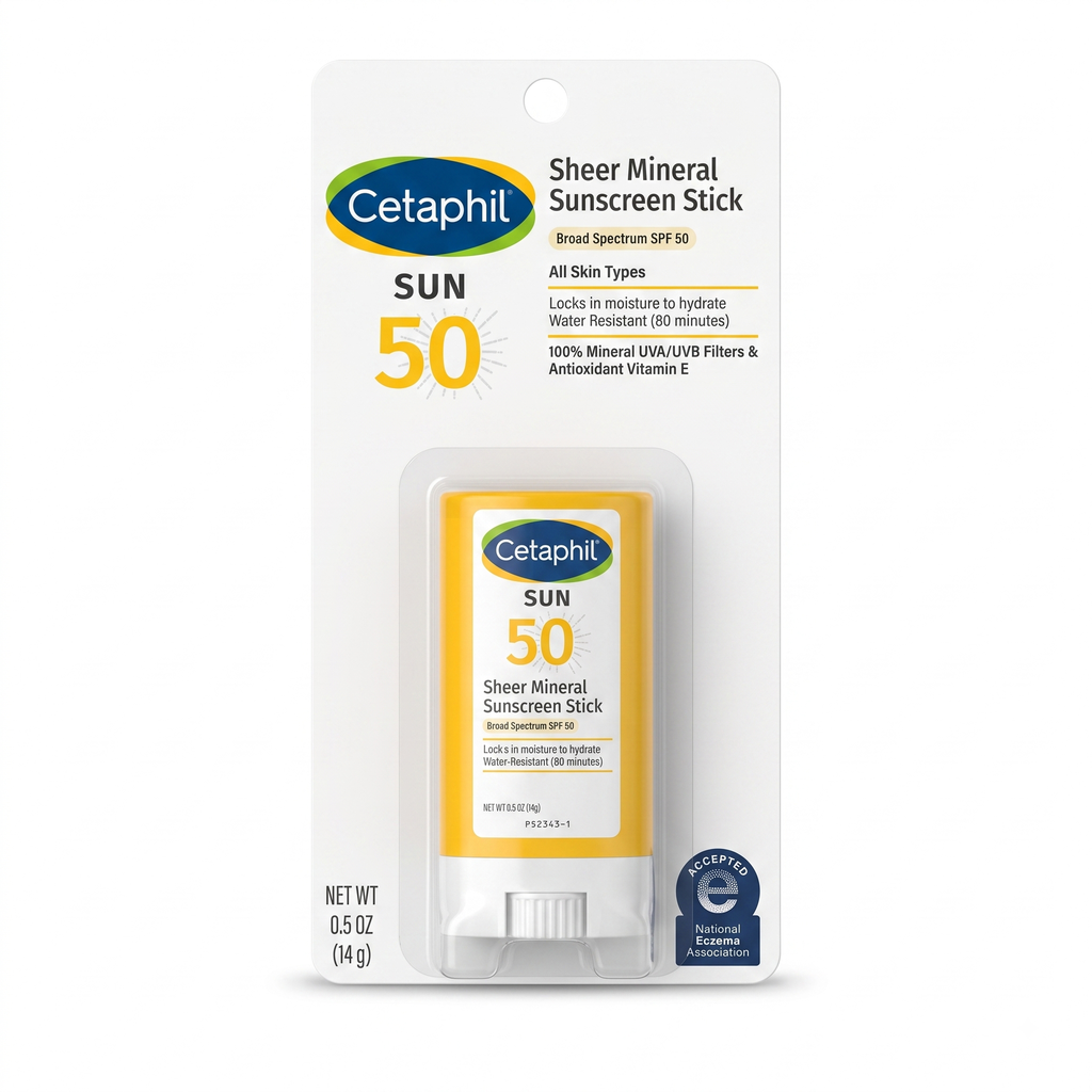 [SANA-117] واقي شمس معدني ستيك — Cetaphil Sheer Mineral Sunscreen Stick SPF50 — 14g