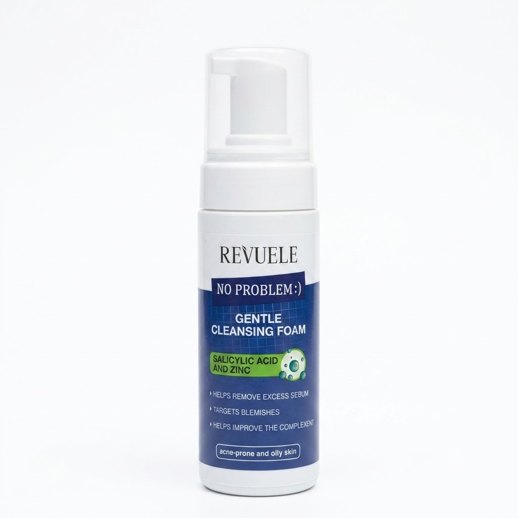 [SANA-164] غسول رغوي ريفيولي بحمض الساليسيليك والزنك — REVUELE No Problem Gentle Cleansing Foam — 150ml