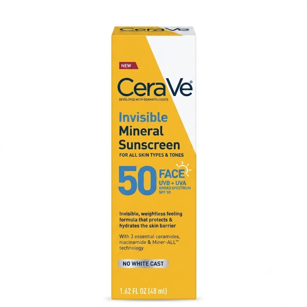[SANA-169] واقي شمس معدني سيرافي — CeraVe Invisible Mineral Sunscreen SPF50 — 48ml
