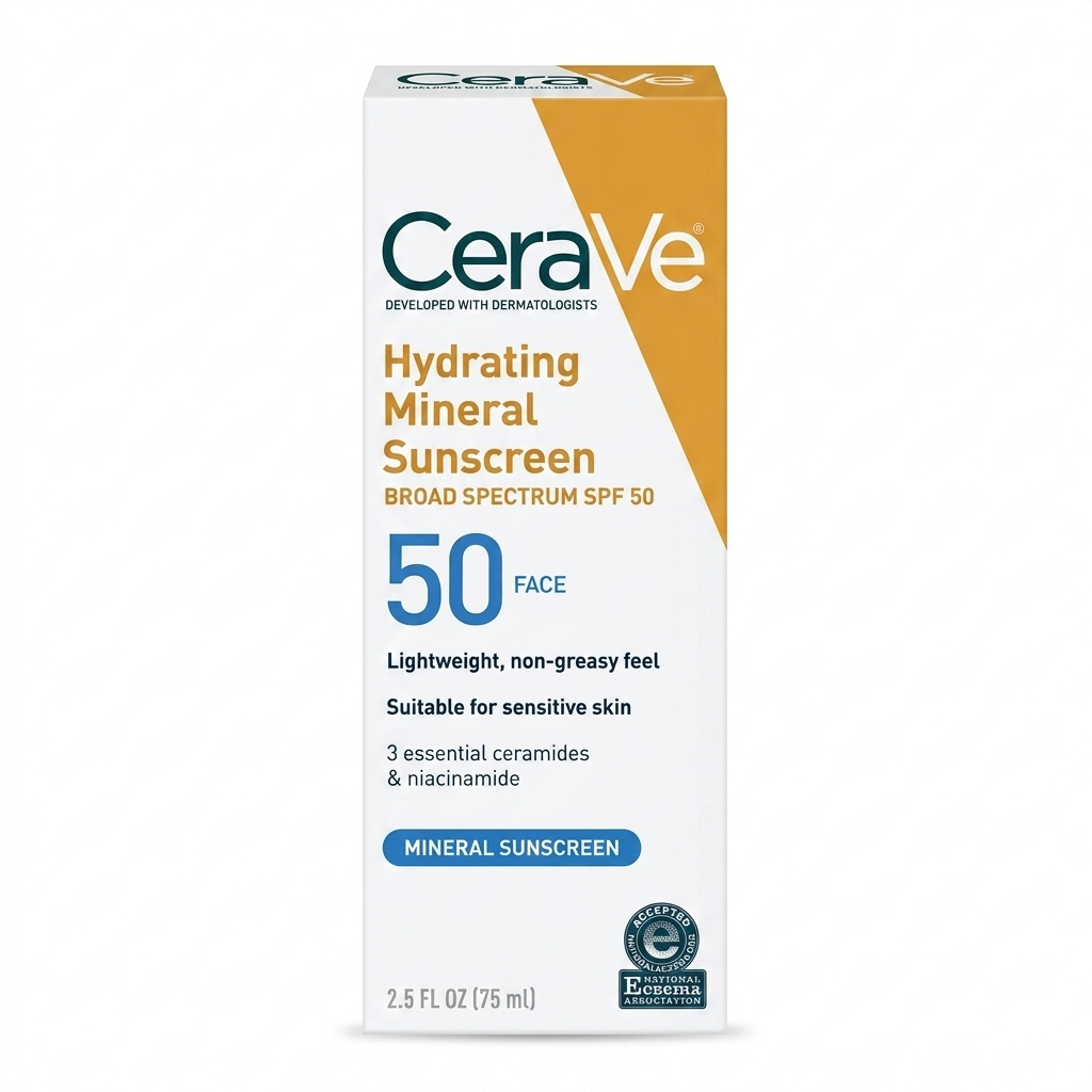 [SANA-040] واقي شمس سيرافي — CeraVe Hydrating Mineral Sunscreen SPF50 Face — 75ml