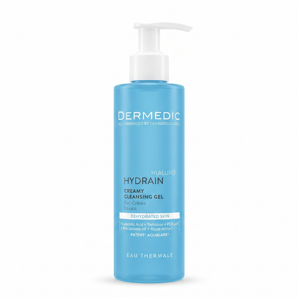 [SANA-076] غسول وجه ديرميدك — DERMEDIC HYDRAIN HYALURO Creamy Cleansing Gel – Dehydrated Skin — 200ml