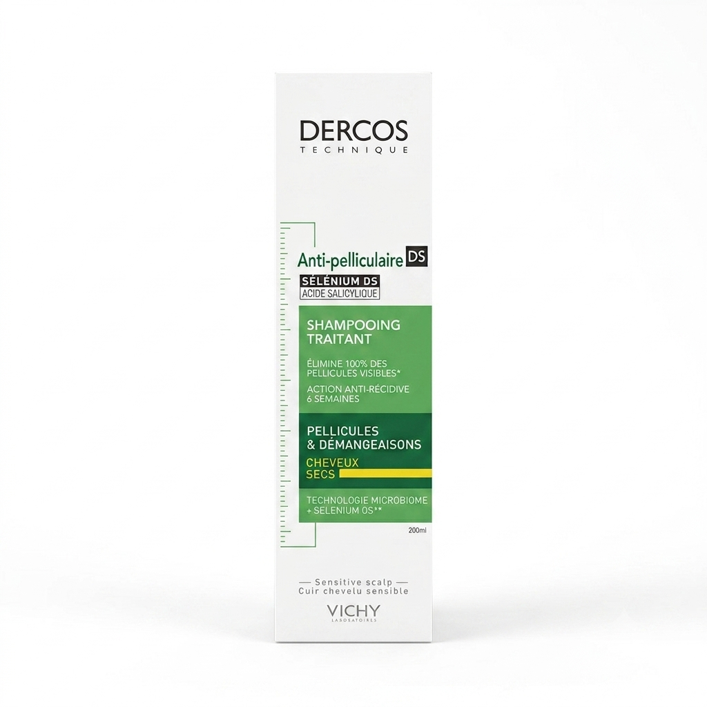 [SANA-078] شامبو فيشي — Vichy Dercos Technique Anti-Dandruff DS Treatment Shampoo – Dry Hair — 200ml